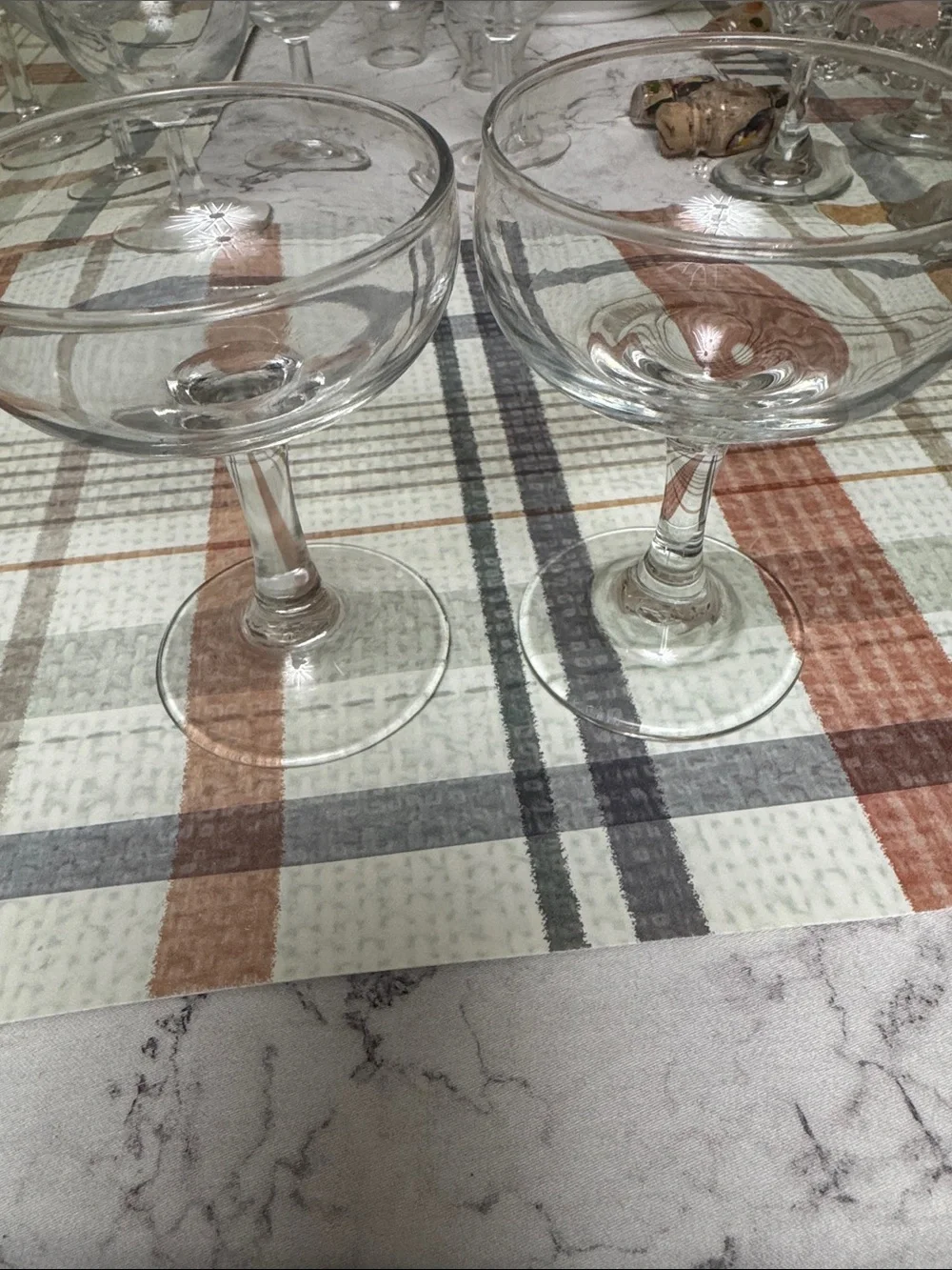 Clear Glass Coupe Cocktail Glasses - Set of 2